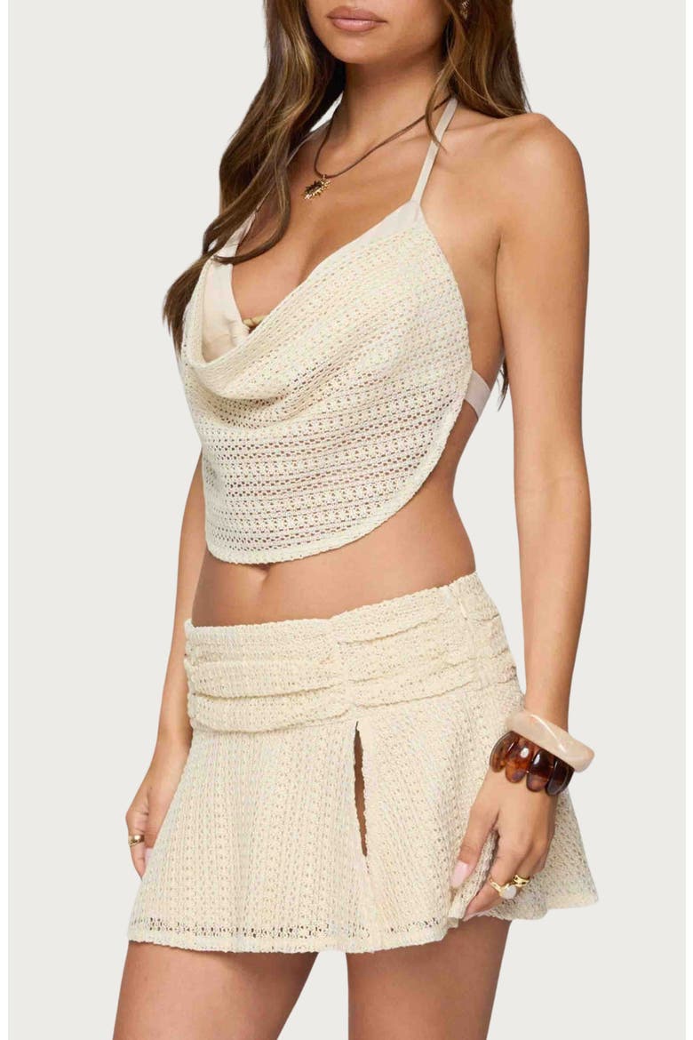 Anja Crop Halter Top, Alternate, color, CREAM