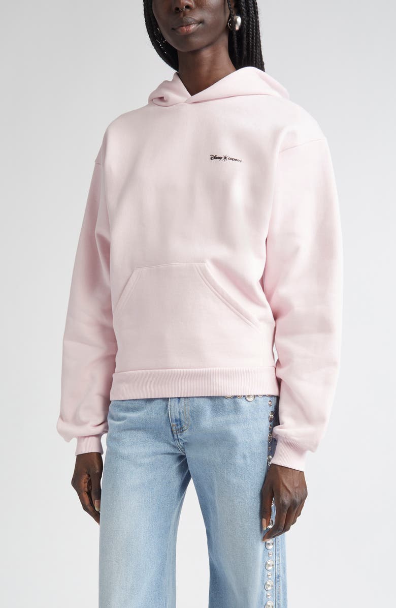 Coperni x Disney Crown Fleece Logo Hoodie, Main, color, Pink