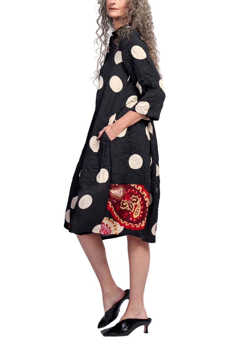 Alembika Polka dots mixed print shirt dress, Alternate, color,