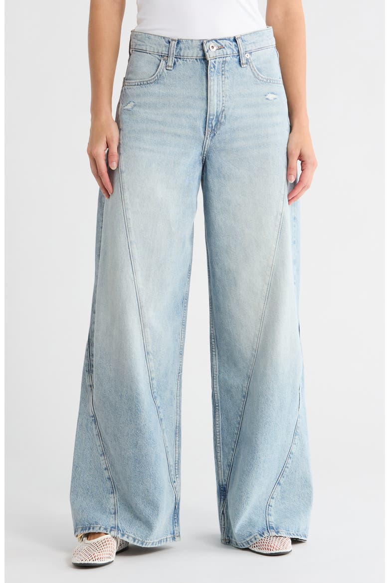 Serena Splice High Waist Wide Leg Jeans, Main, color, OCONEE
