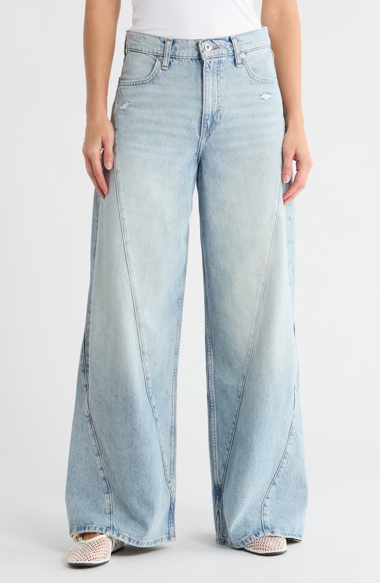rag & bone Serena Splice High Waist Wide Leg Jeans, Main, color, Oconee