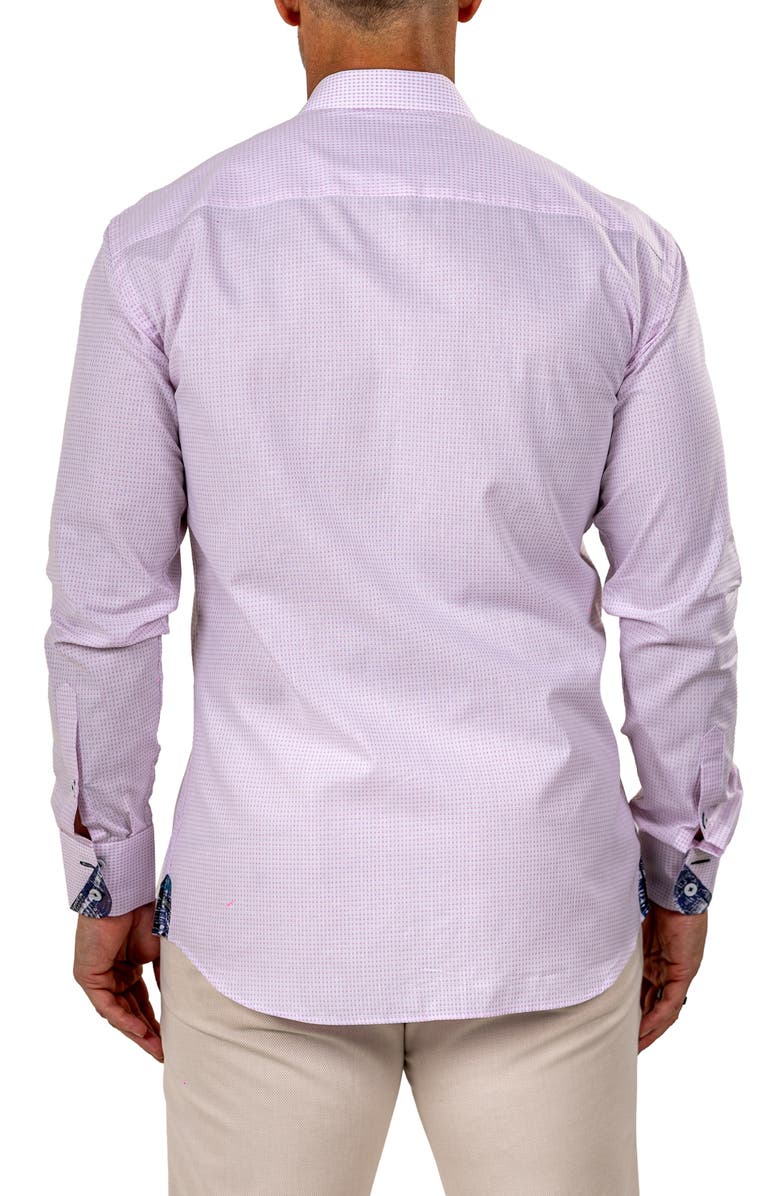 Maceoo Eins Marthy Contemporary Fit Cotton Button-Up Shirt, Alternate, color, White/Pink