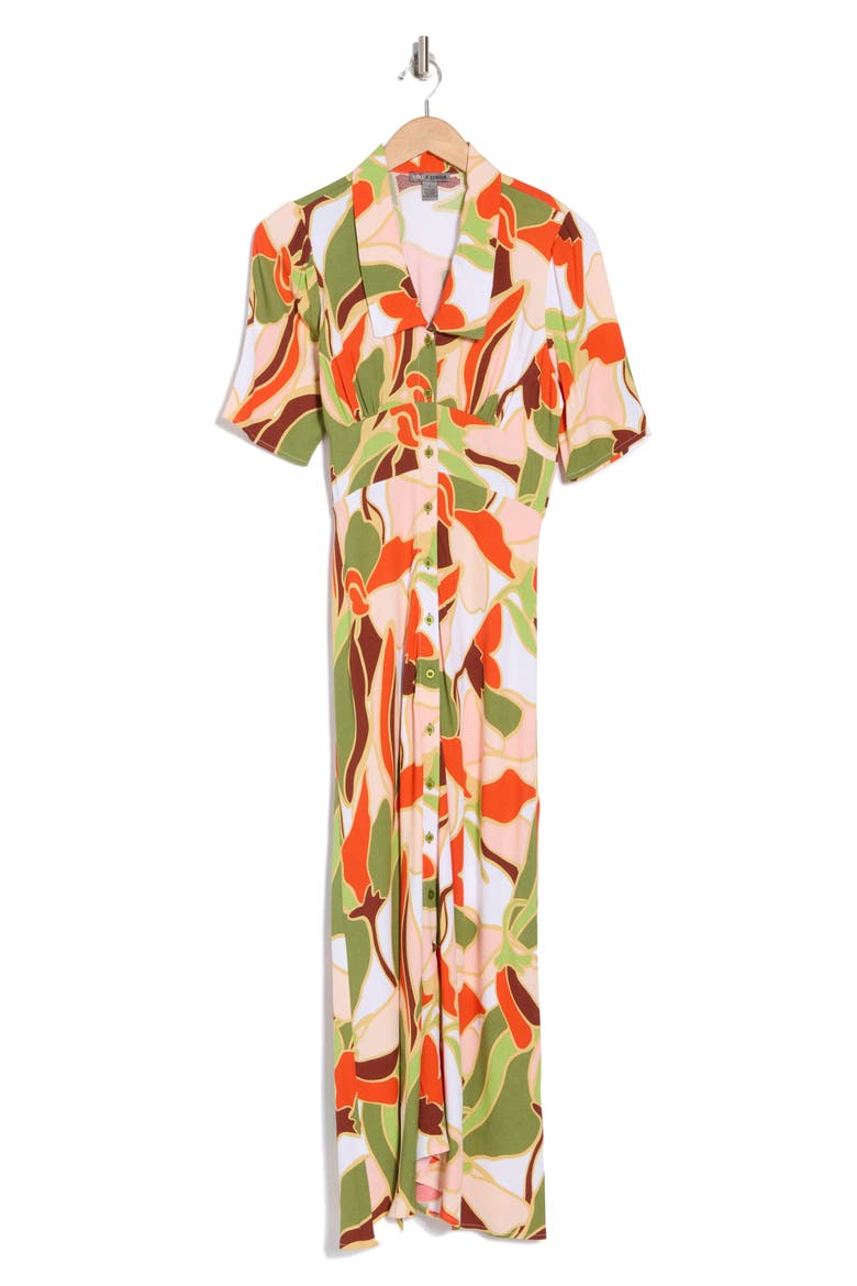 Isla Crepe Midi Dress, Alternate, color, FLOWING FLOWERS