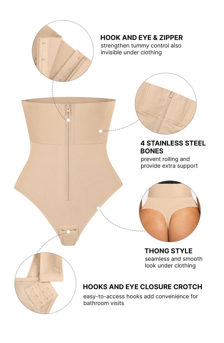 Shapellx High-Rise Body Sculpting Thong, Alternate, color, 