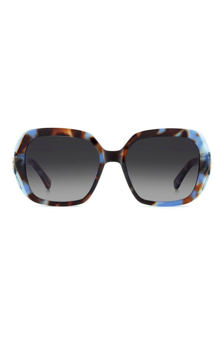 norina 57mm gradient square sunglasses, Main, color, BLUE HAVANA/ DARK GREY SF