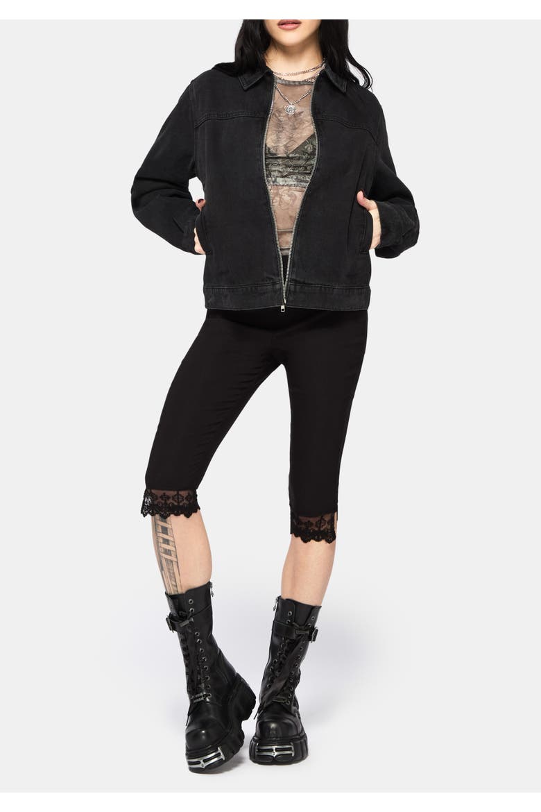 Selin Boxy Denim Jacket, Alternate, color, Black