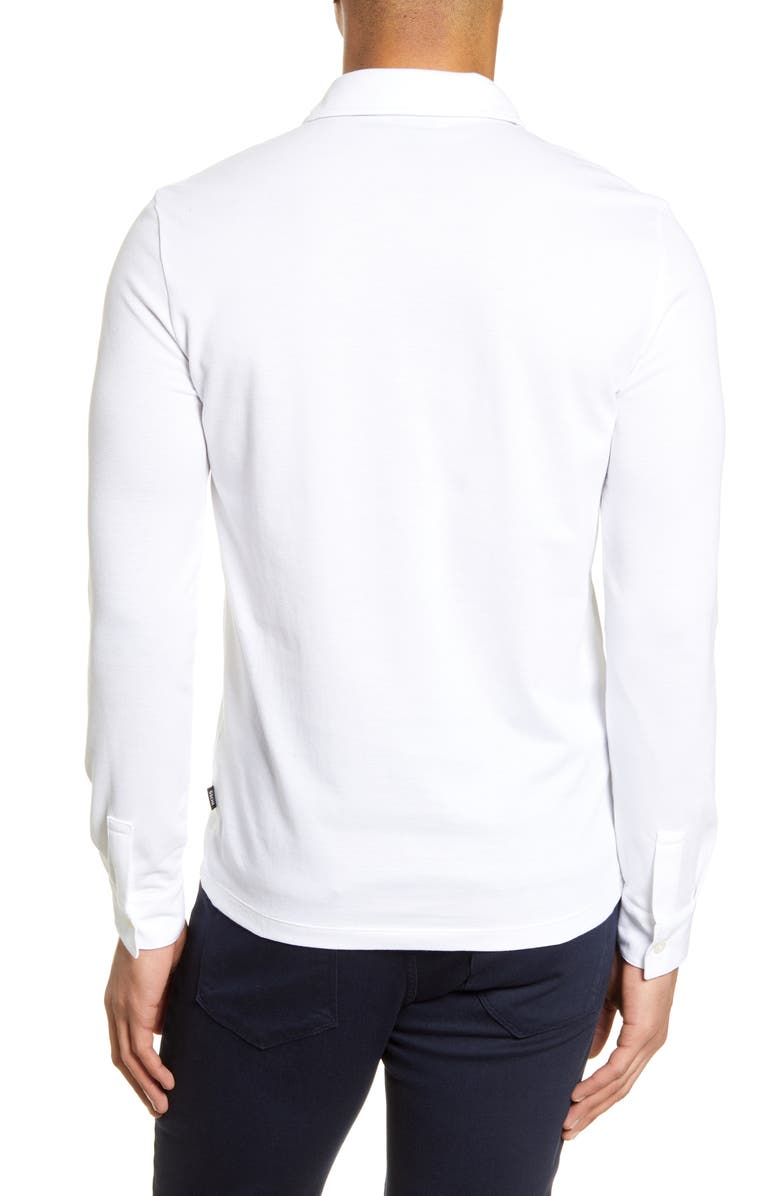 BOSS Paver Cotton Long Sleeve Polo Shirt, Alternate, color,
