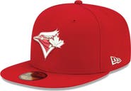 New Era Men's New Era Red Toronto Blue Jays White Logo 59FIFTY Fitted Hat