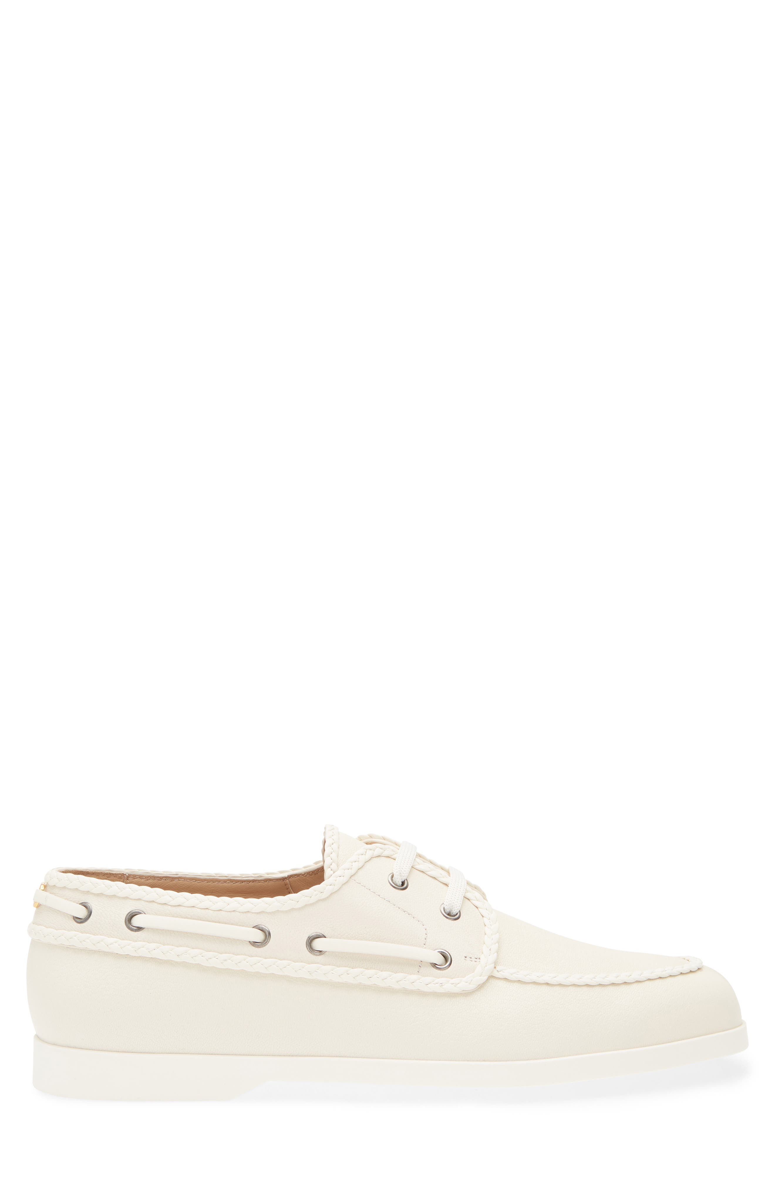 Valentino Garavani Palm Avenue Boat Shoe, Alternate, color, Ivory