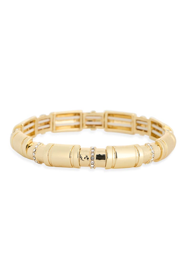 Cubic Zirconia Rondelle Bracelet, Main, color, CLEAR- GOLD