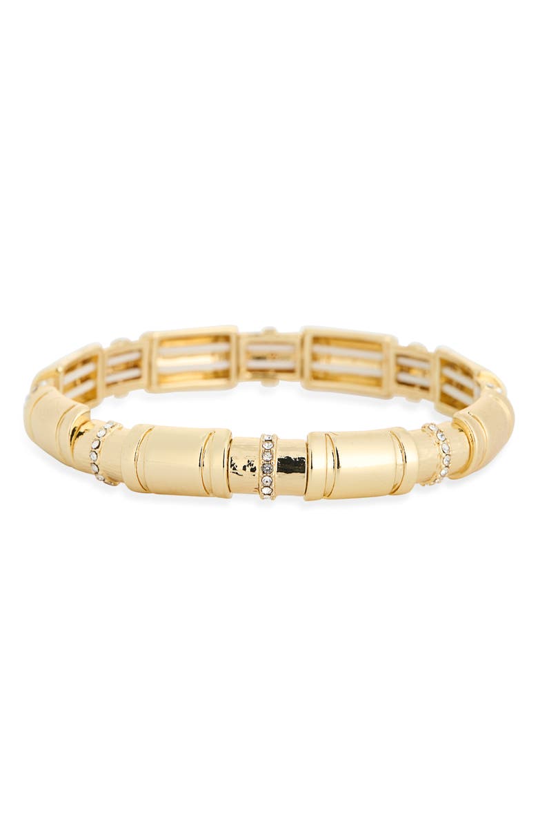 NORDSTROM RACK Cubic Zirconia Rondelle Bracelet, Main, color, Clear- Gold