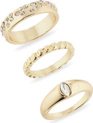 NORDSTROM RACK Confetti Sparkle Set of 3 Stackable Rings