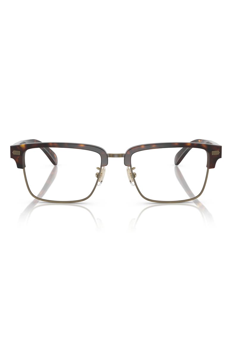 COACH 54mm Square Optical Glasses, Main, color, Dark Tortoise / Demo Lens