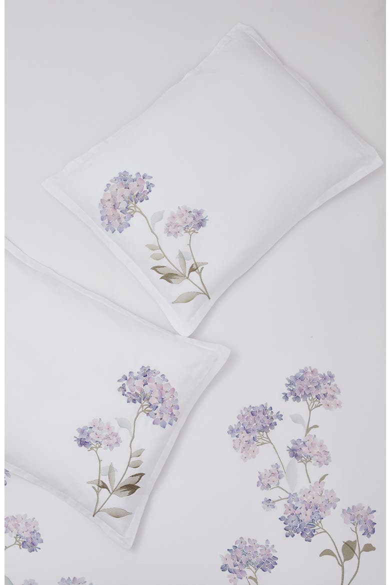 Hydrangea Embroidered Duvet Set, Alternate, color, VIOLET