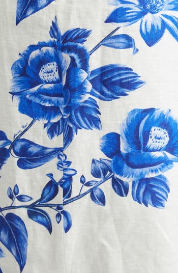Floral Cascade Linen Dress
