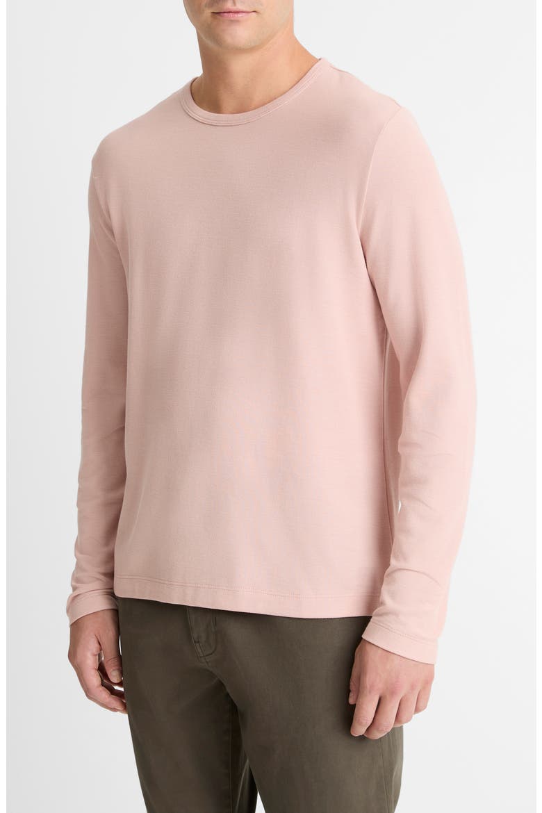Pima Cotton Piqué Long Sleeve T-Shirt, Main, color, PINK HAZE