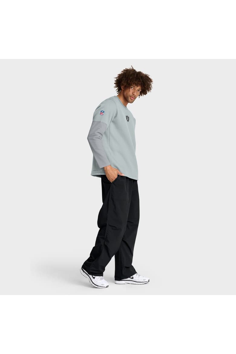 Men's Nike Silver Las Vegas Raiders Sideline Coach Therma-FIT Long Sleeve T-Shirt, Alternate, color, Silver