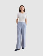 HOBBS LONDON Estella Mid-Rise Wide-Leg Linen Trousers