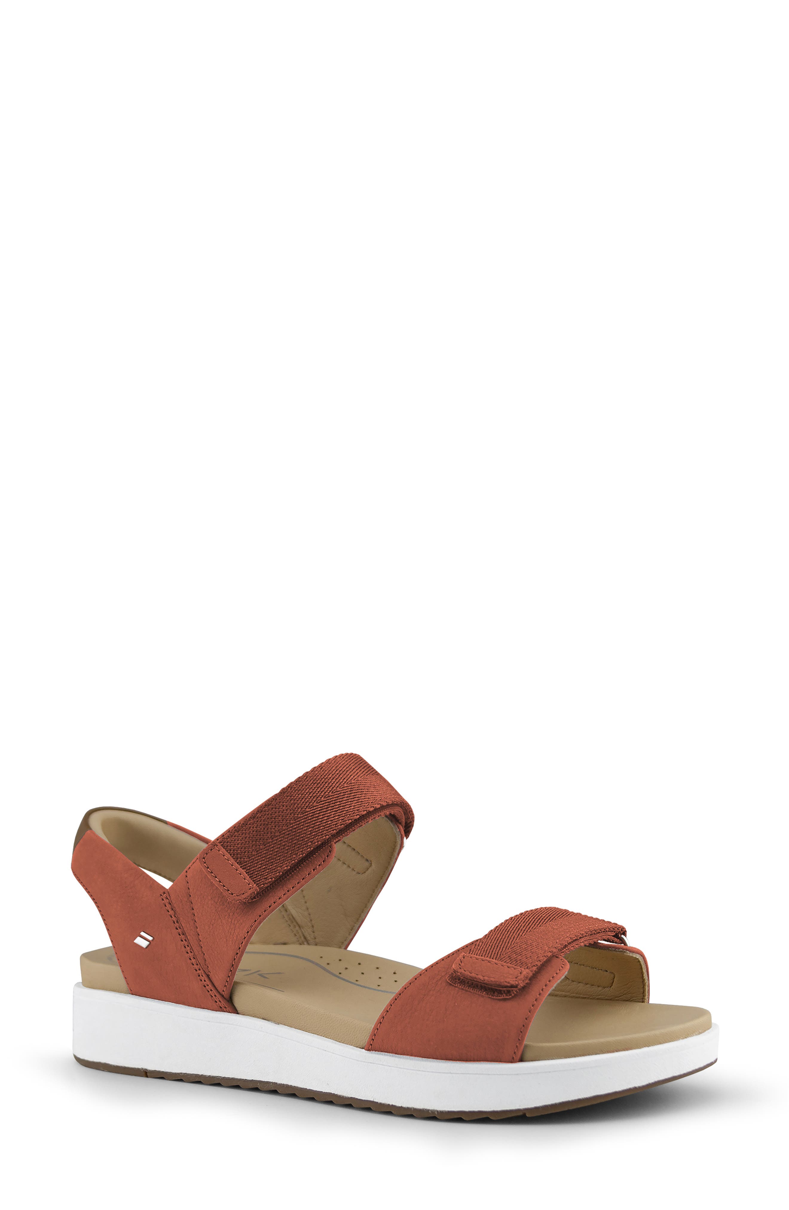 Piza Hands-Free Sandal, Main, color, ORANGE LEATHER