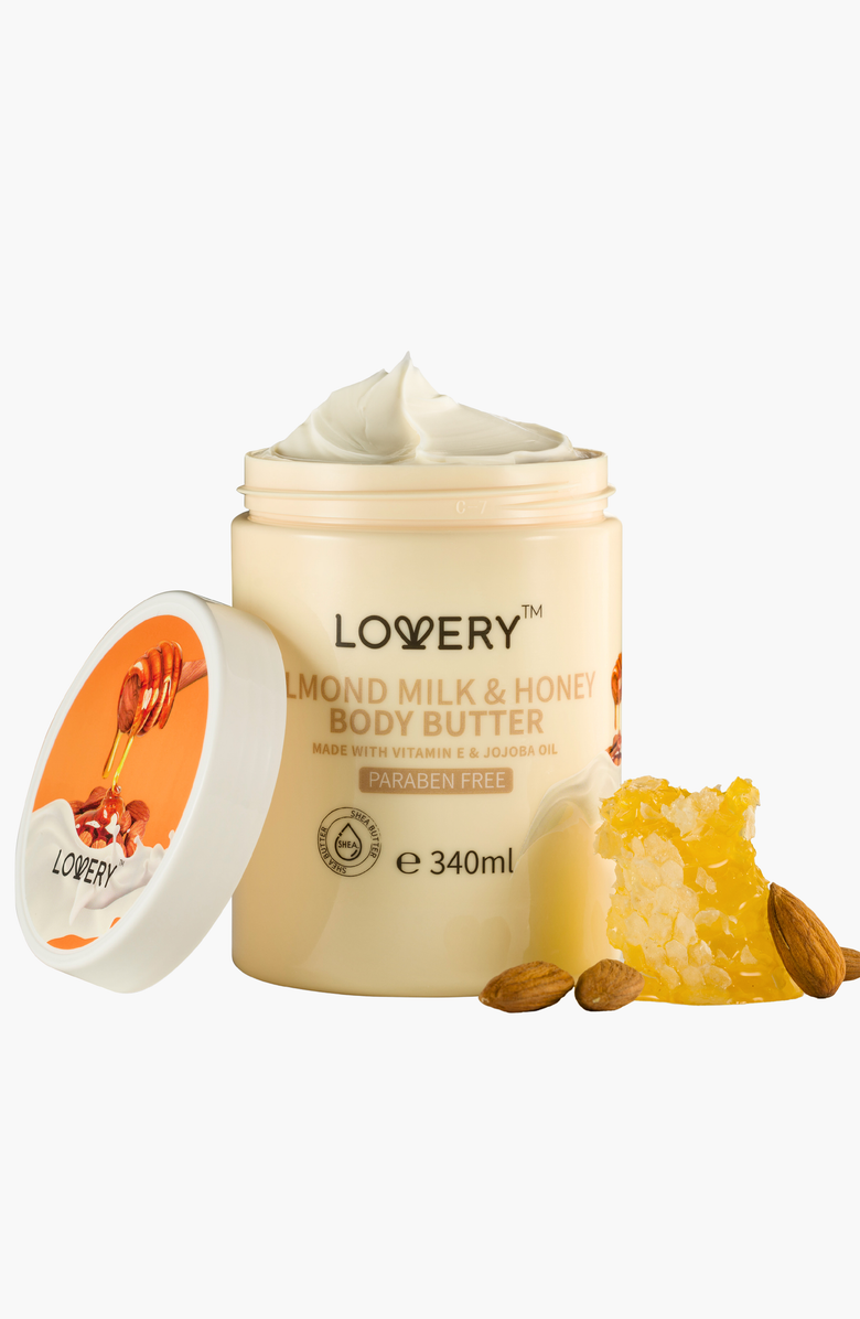 Lovery Almond Milk and Honey Whipped Body Butter 2 Pack, Main, color, Beige / Orange