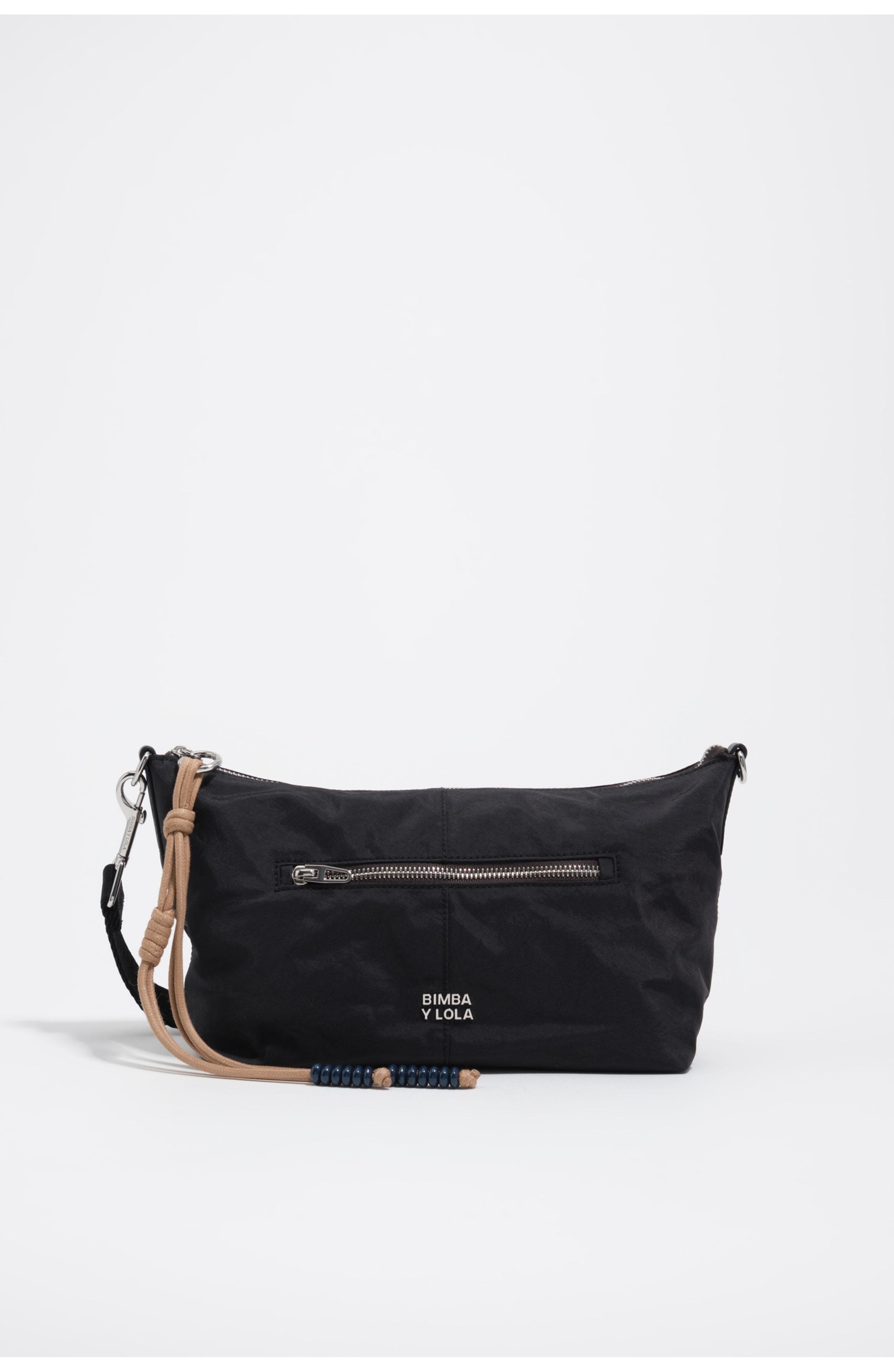 Bimba y Lola Nylon Trapecio Bag, Main, color, Graphite