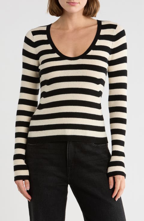 Stripe Merino Wool Blend Sweater