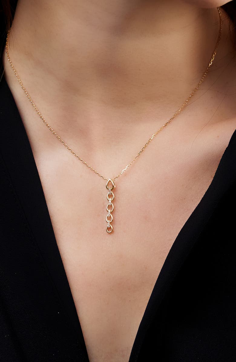 Bony Levy Varda Pear Link Diamond Pendant Necklace, Alternate, color, 