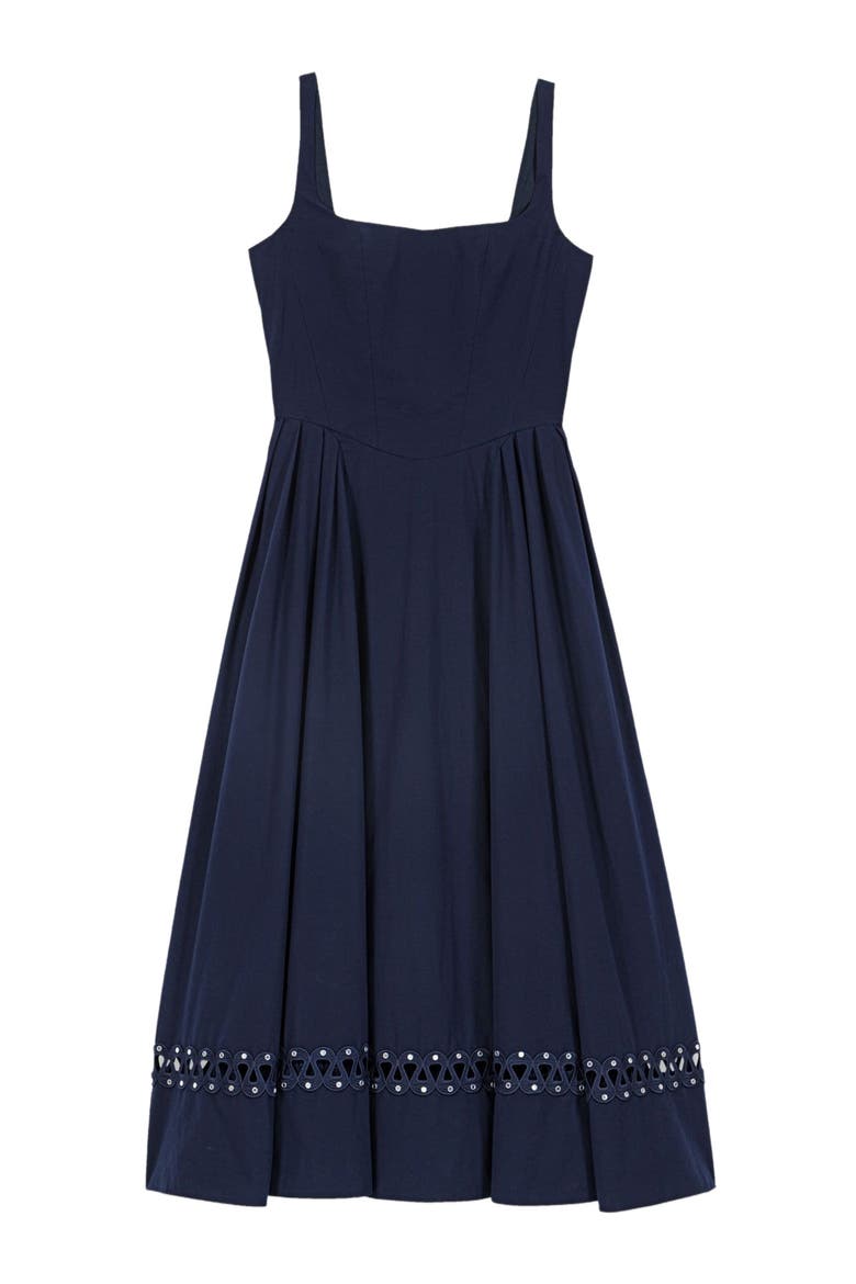 Flared midi dress, Alternate, color, Navy
