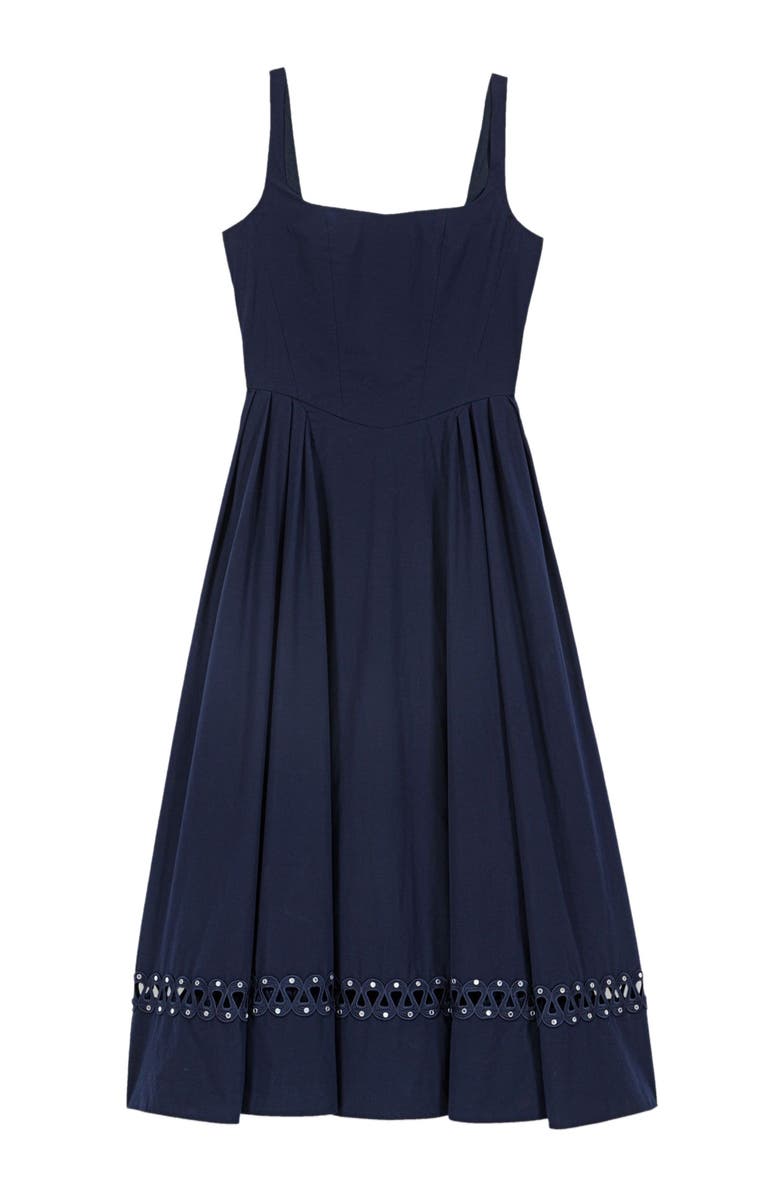 maje Flared midi dress, Alternate, color, Navy