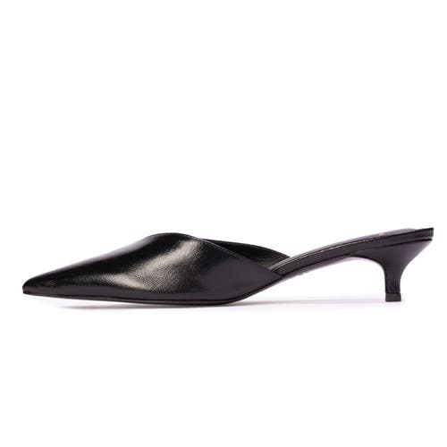 Black Suede Studio Sofia Leather Mules In Black