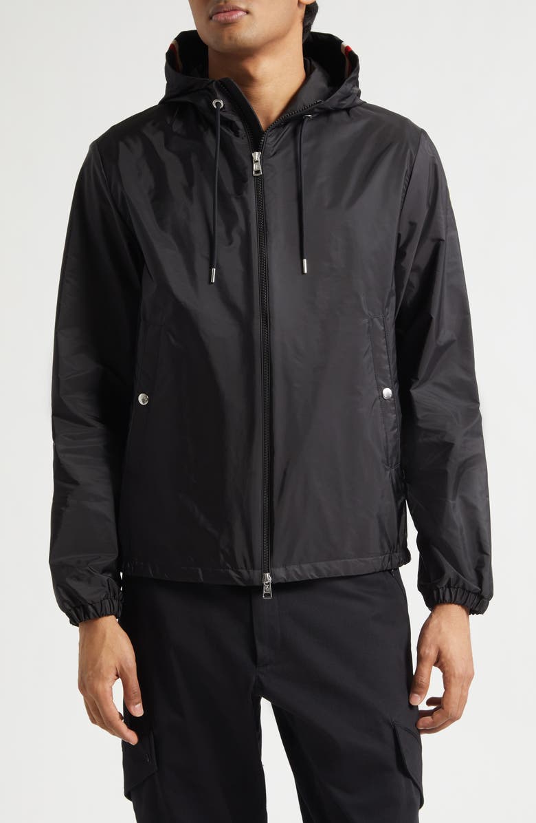 Moncler Grimpeurs Water Repellent Nylon Jacket, Main, color, Black
