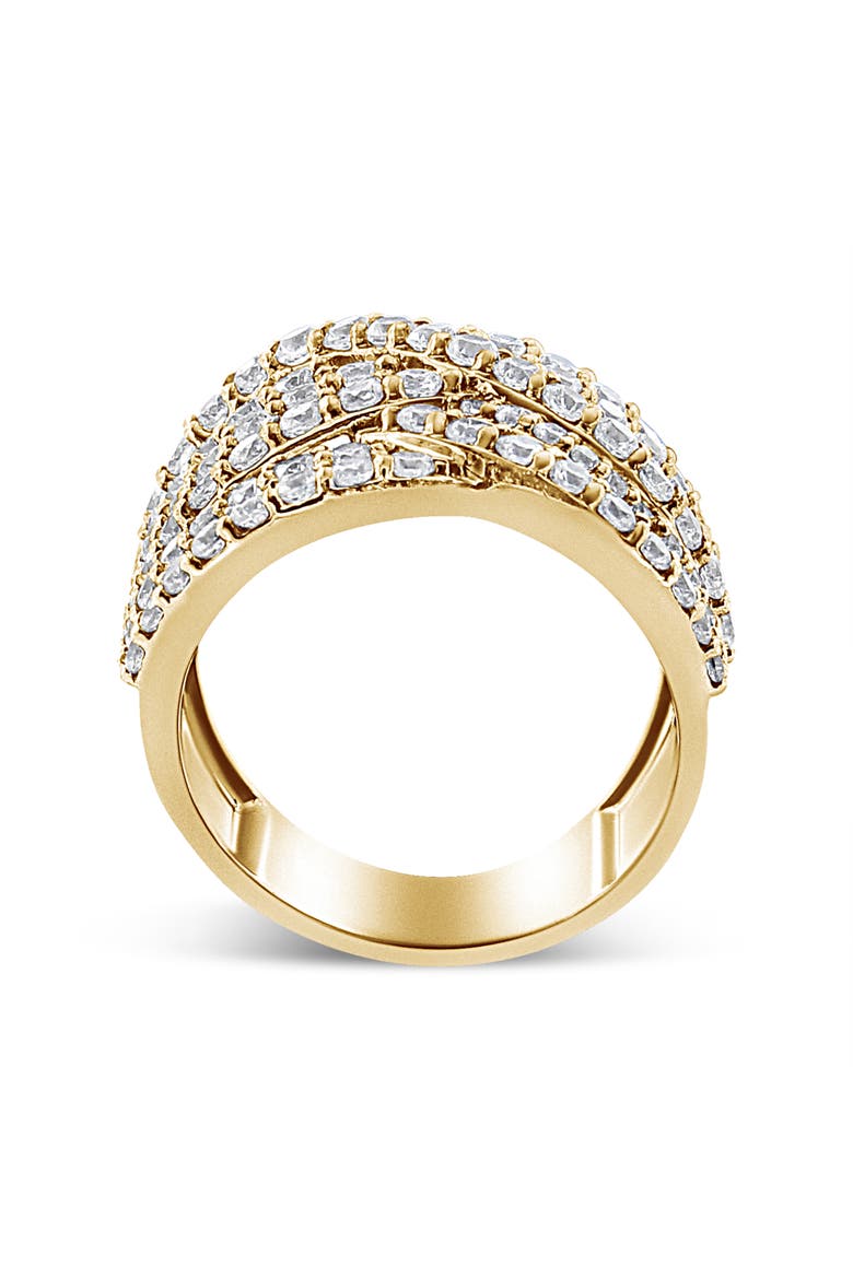 10K Gold 3.0 Cttw Diamond Bypass Crossover Statement Band Ring, Alternate, color, Yellow Gold