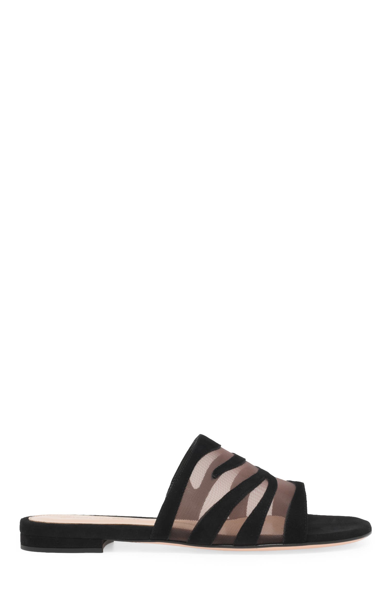 Gianvito Rossi Tigra Sandals, Main, color, Black Fabric And Suede