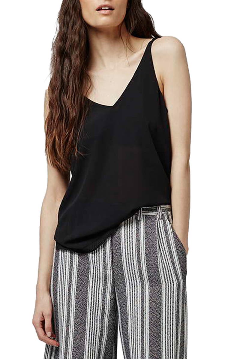Topshop Double Strap V-Back Camisole, Main, color,