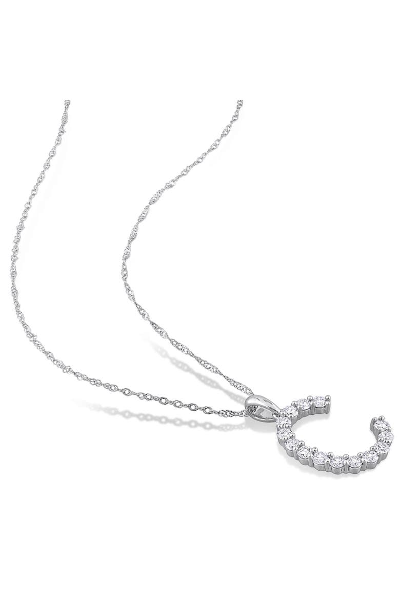 Diamond Initial Pendant Necklace 10k, Alternate, color, C