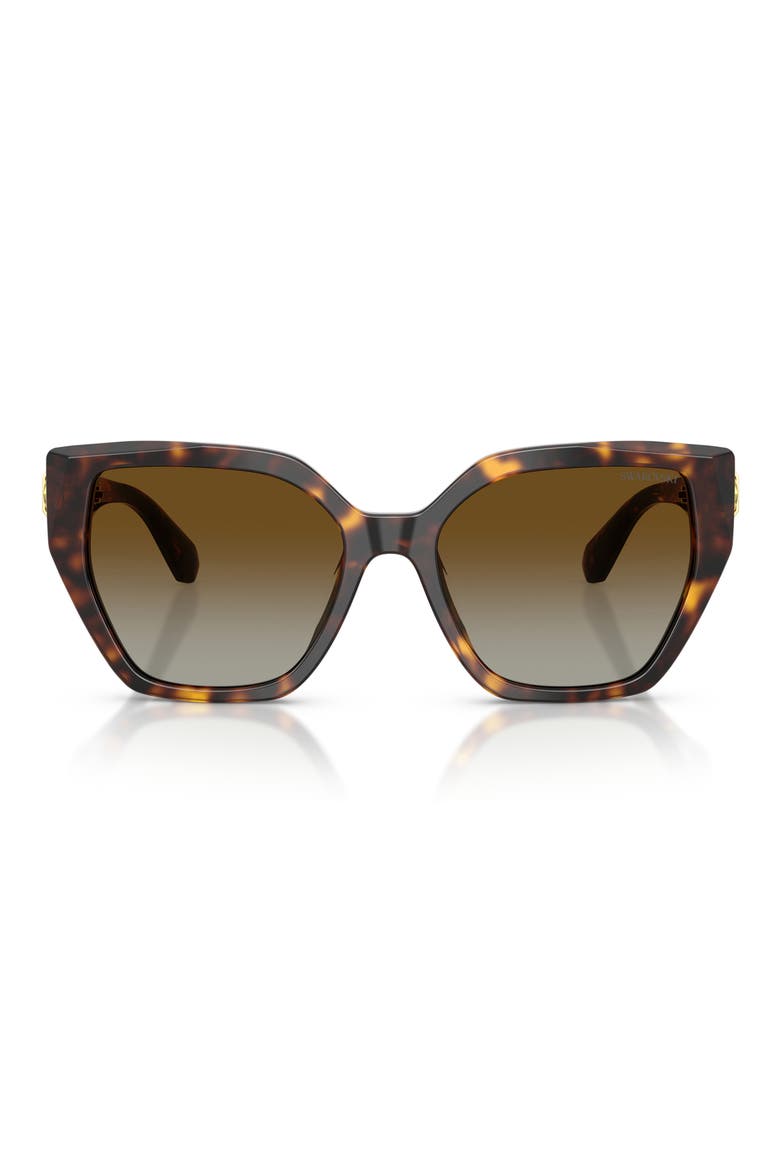 56mm Polarized Irregular Sunglasses, Main, color, HAVANA / BROWN GRADIENT POLAR