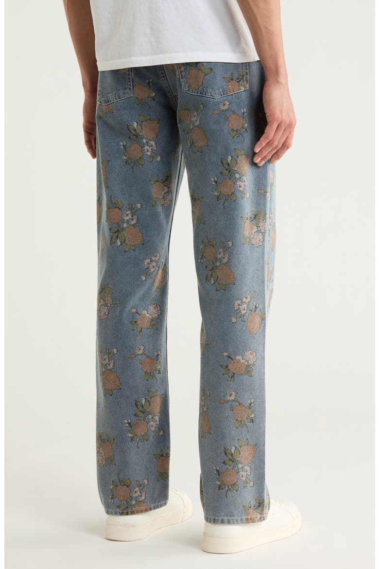 Bouquet Floral Print Jeans, Alternate, color, INDIGO