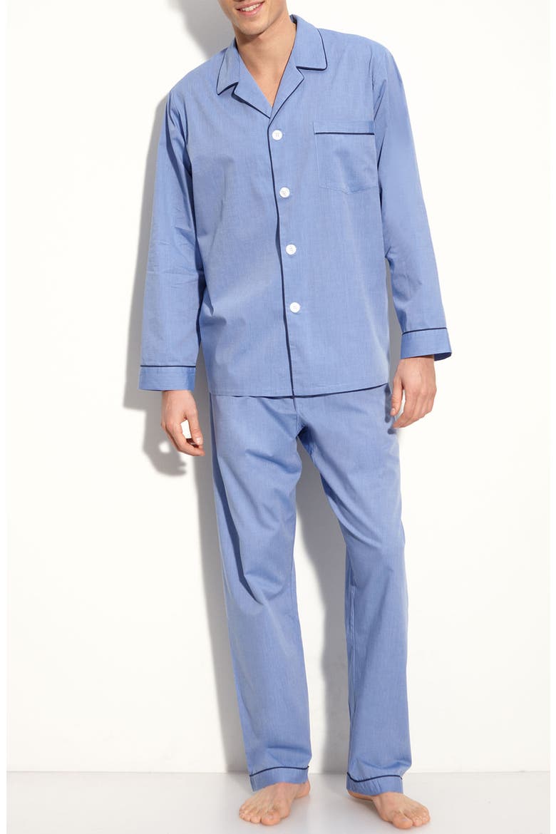 Woven Cotton Pajamas, Main, color, BLUE