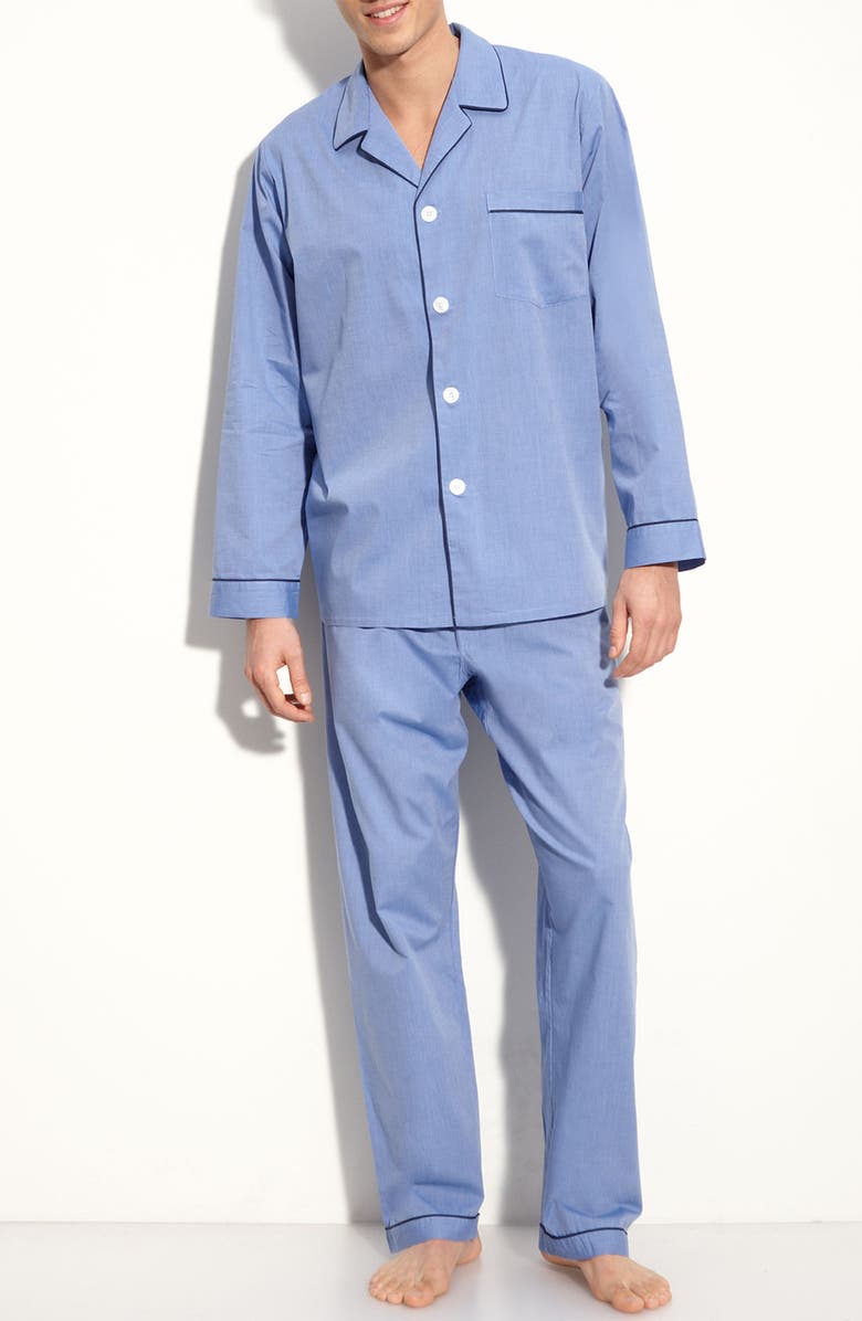 Majestic International Woven Cotton Pajamas, Main, color, Blue