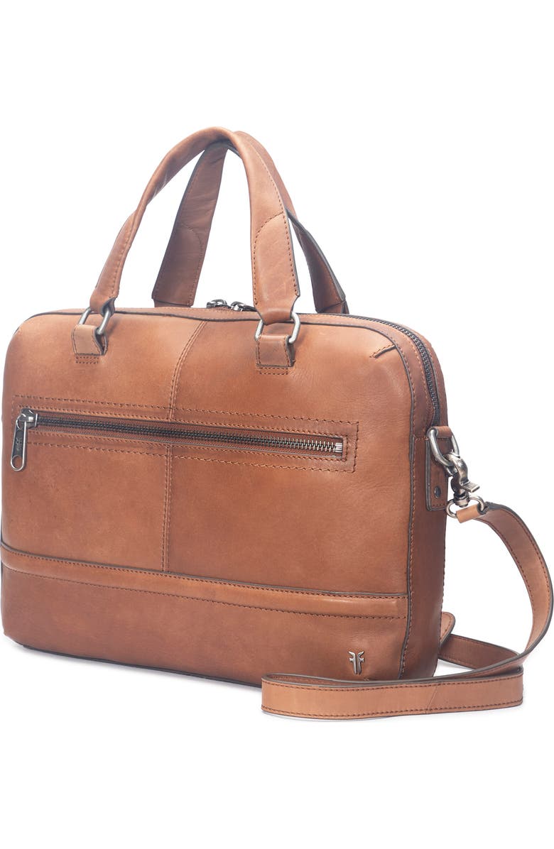 Frye Nash Leather Briefcase, Alternate, color, Cognac