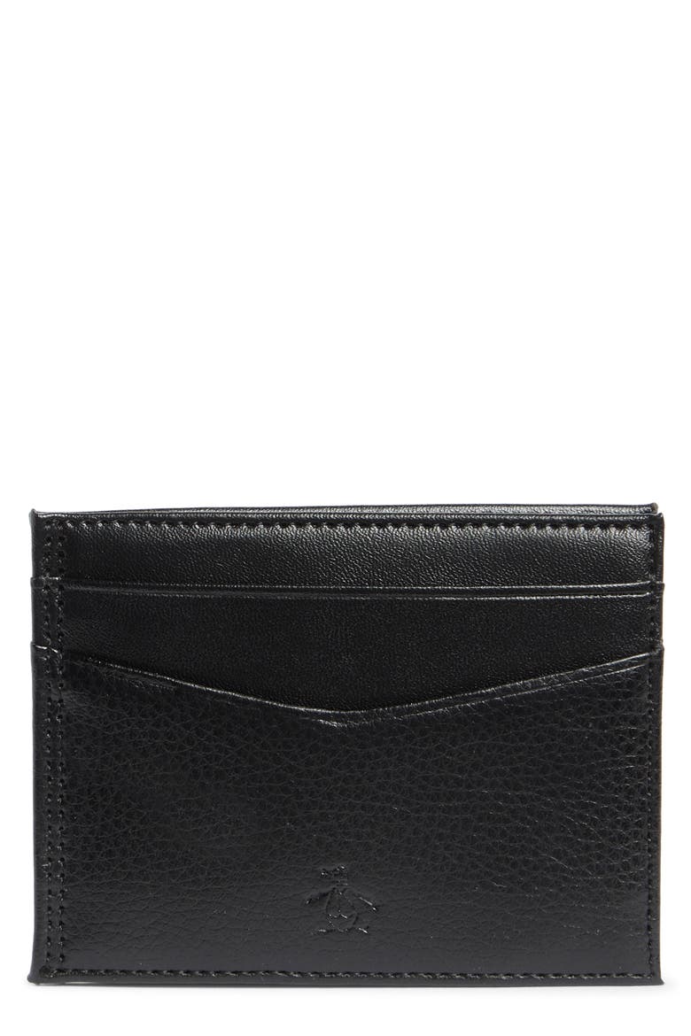 Embossed Logo Card Case, Main, color, BLACK