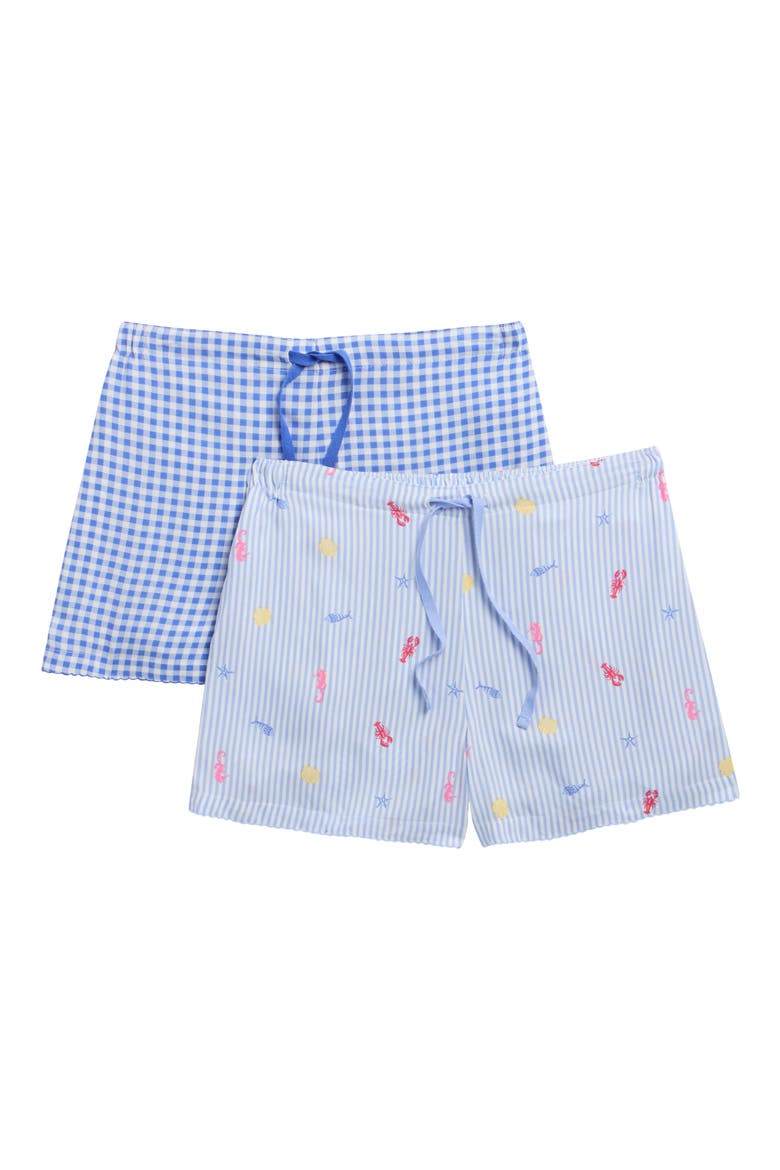 2-Pack Woven Pajama Shorts, Main, color, LIGHT STRIPE COASTAL STRIPE