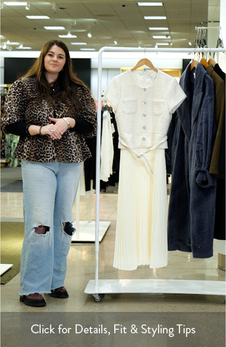 Pamela Pleated Mixed Media Midi Dress, sales video thumbnail