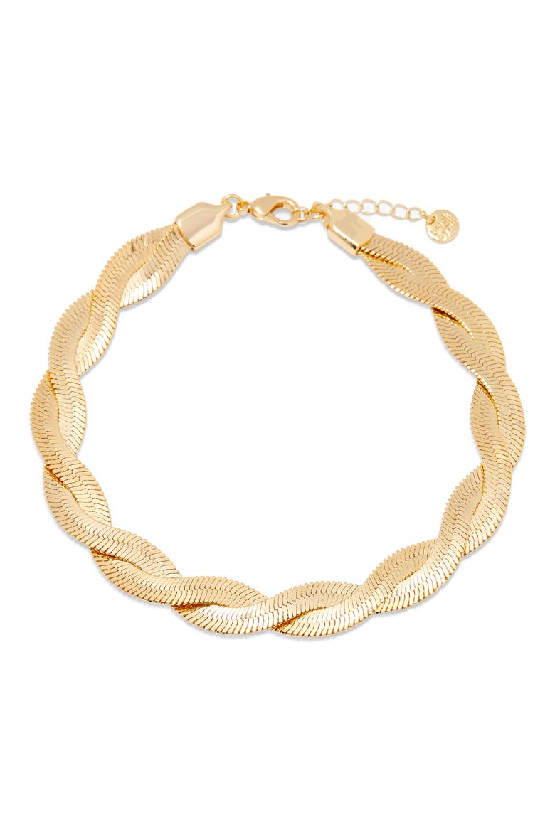 Haven Snake Chain Anklet, Main, color, GOLD