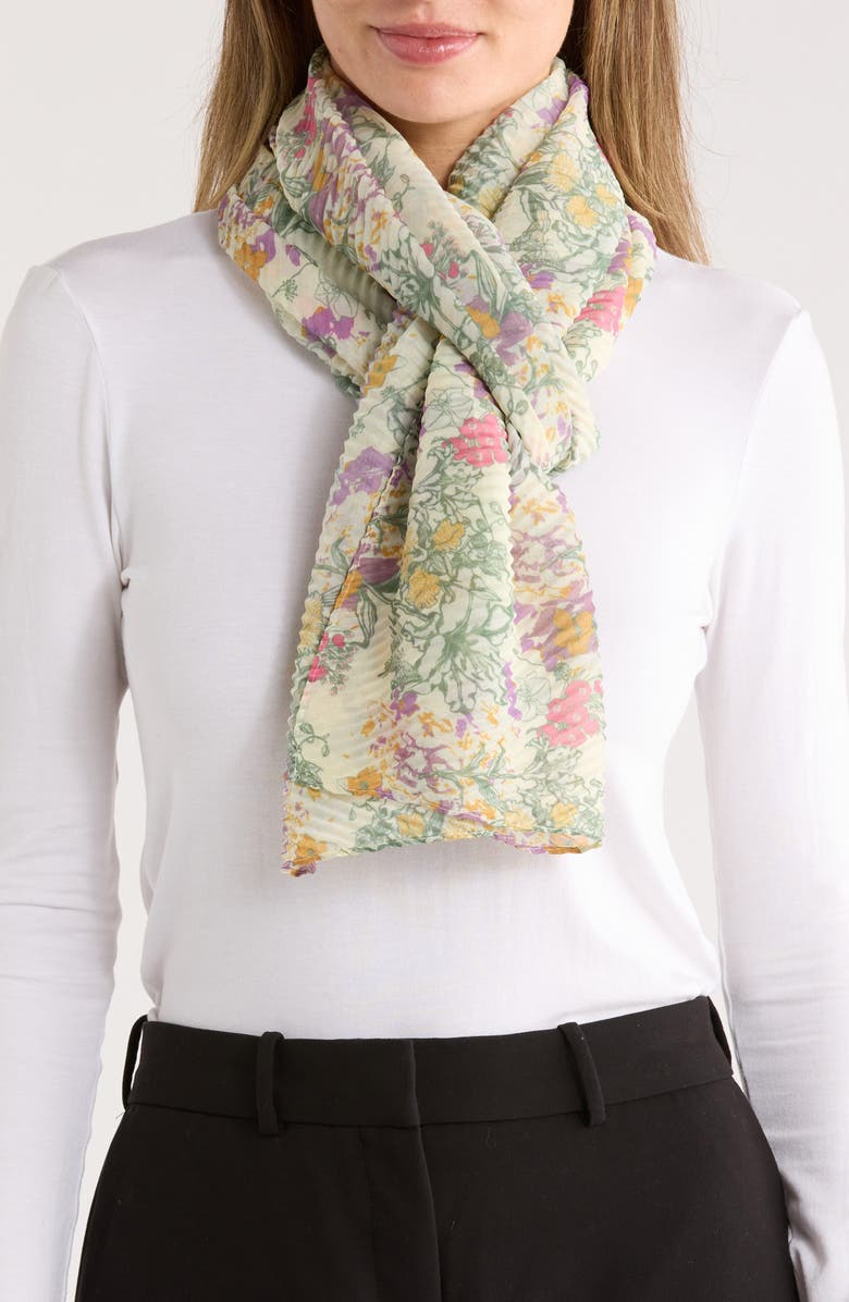 NORDSTROM RACK Printed Pleated Scarf, Main, color,
