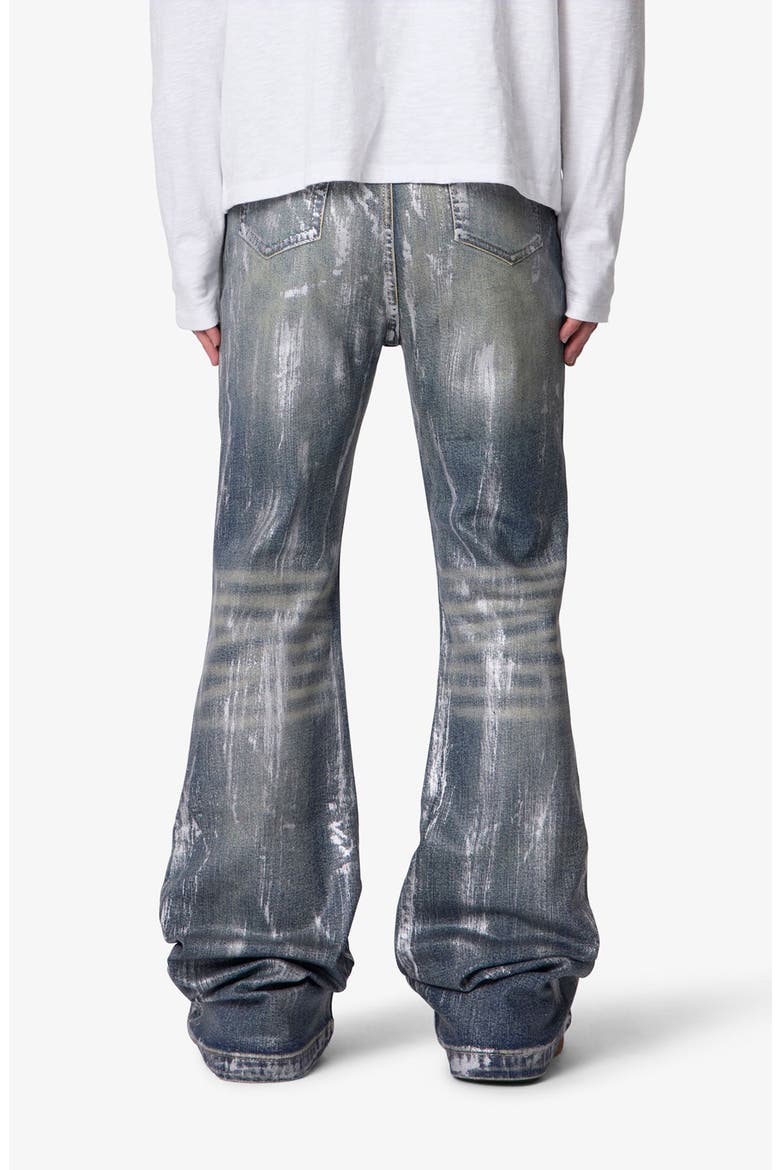 Waxed Super Stacked Relaxed Jeans, Alternate, color, BLUE