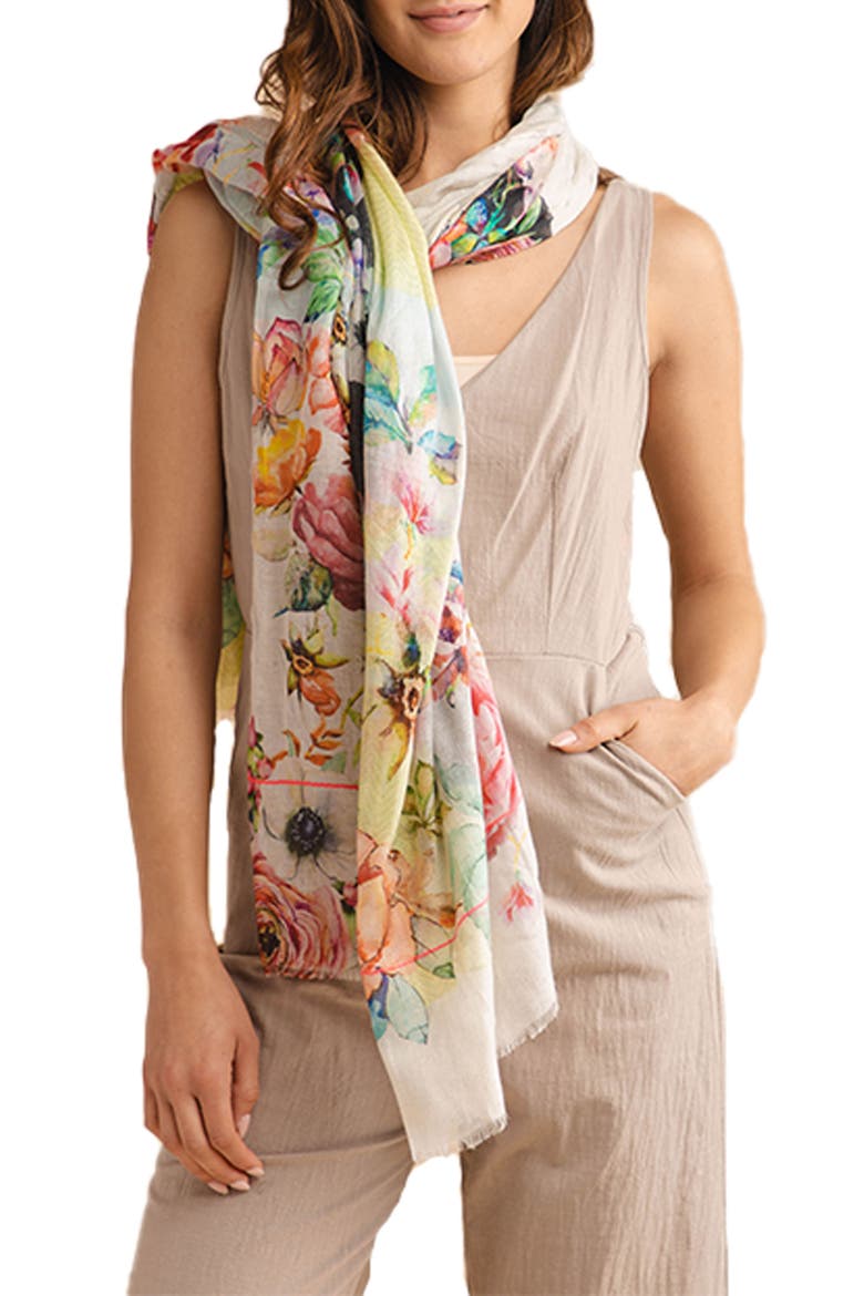 Enchanted Garden Scarf, Main, color, YELLOW