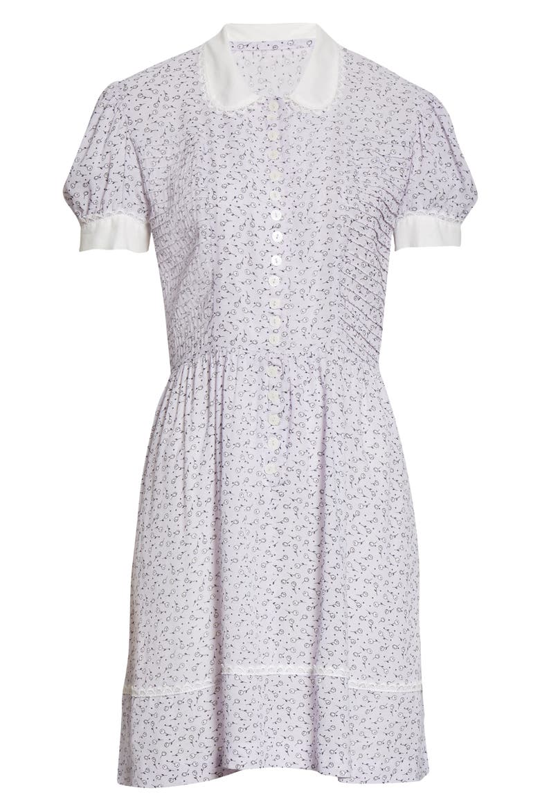 Dandelion Print Button Front Babydoll Dress (Nordstrom Exclusive), Alternate, color, LILAC MULTI