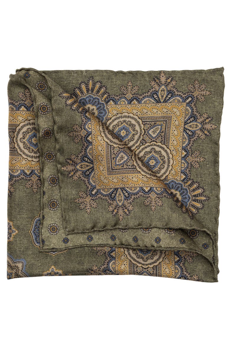 Brando - Double Sided Silk Pocket Square for Men, Main, color, Sage