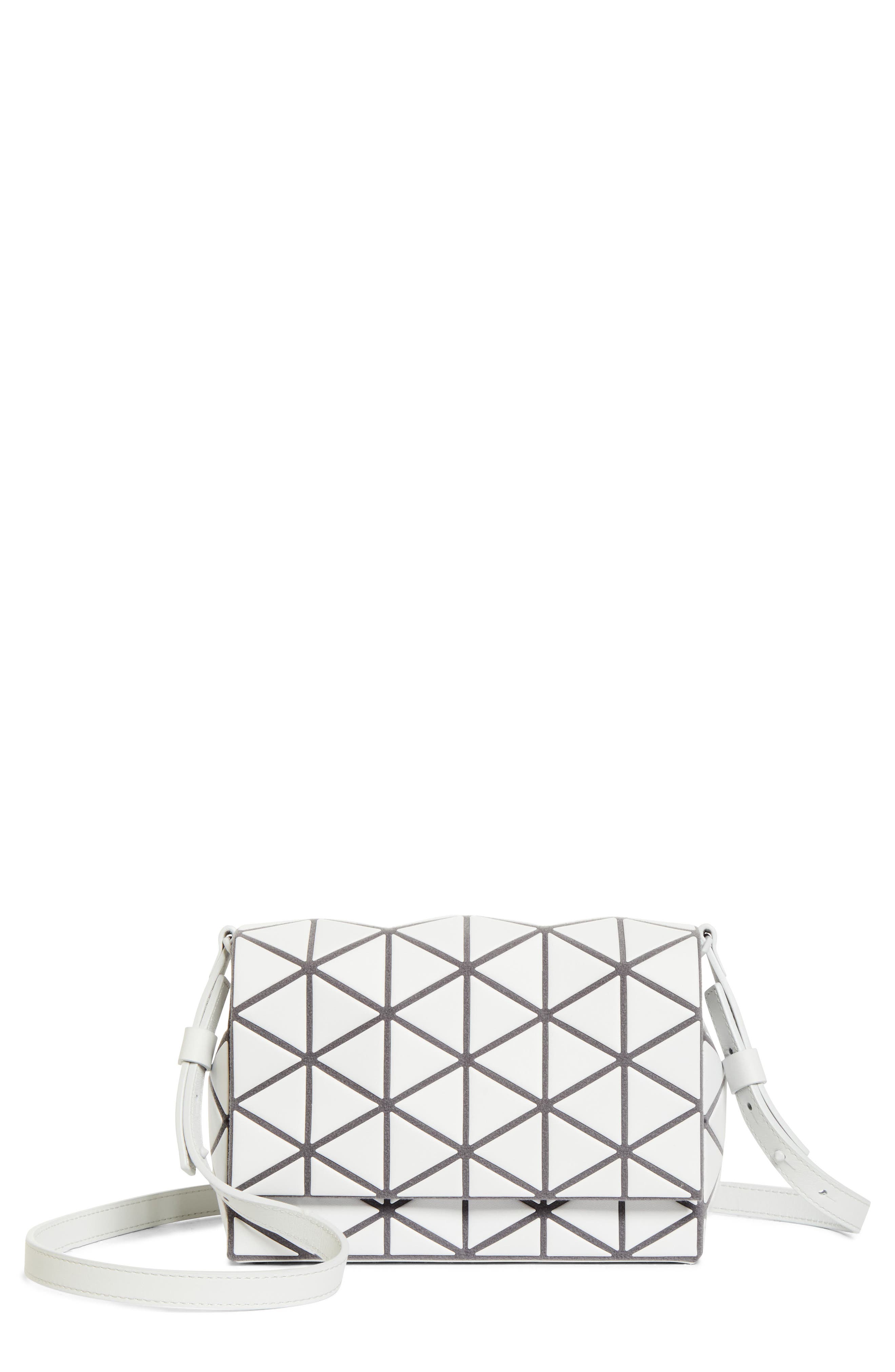 Bao Bao Issey Miyake Fossette Flap Crossbody Bag, Main, color, Light Gray